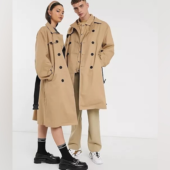 ASOS Jackets & Blazers - Collusion By ASOS Trench Coat Unisex Tan Large